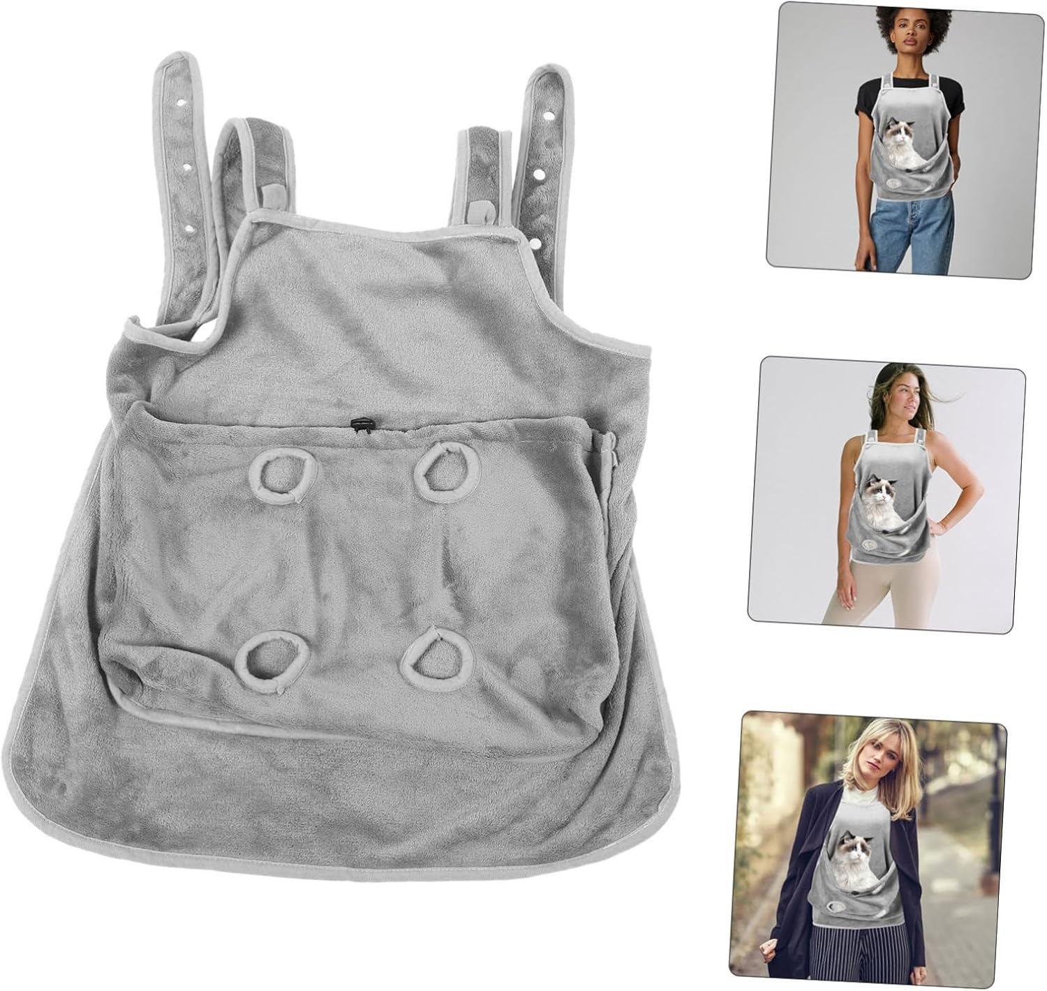 Abaodam Cat Apron Pet Carrier Bag with Soft Comfortable Material Secure Snug Fit for Outdoor Use Hair Resistant Grooming Apron for Cats Protects Clothes from Shedding and Scratches image number 3