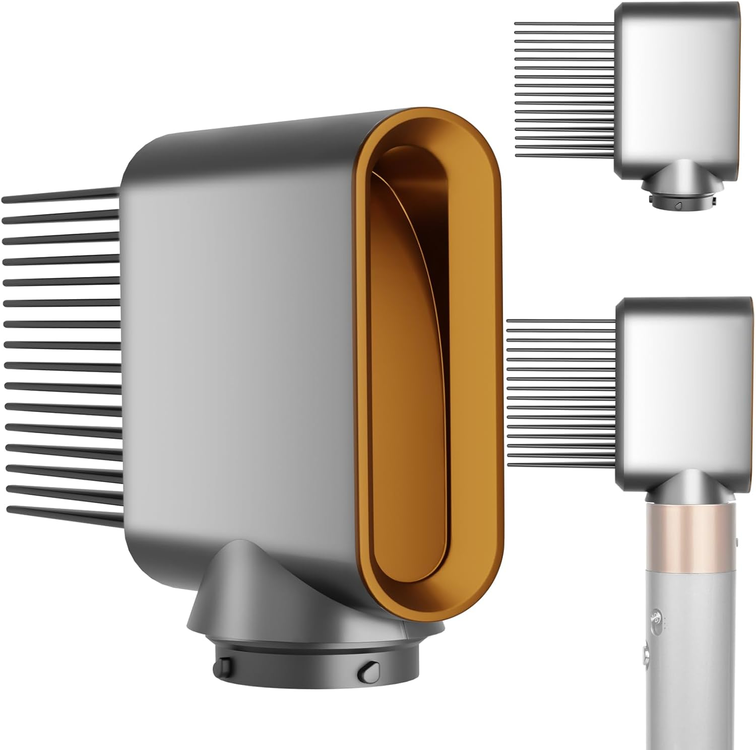 YTCHYYSK Wide-Tooth Comb Pre-Styling Dryer Nozzle Attachment Replacement Compatible with Dyson Airwrap, Part No.971894-04, Nickel/Copper image number 3