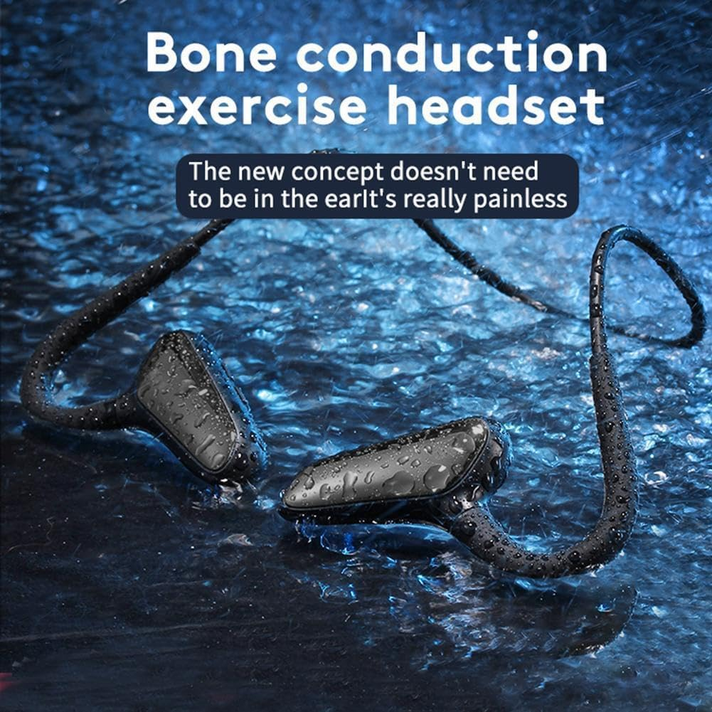 M-D8 Bone Conduction Headphones Open Ear -Compatible 5.2 Wireless Earphones Practical Headset for Sport - Black image number 4