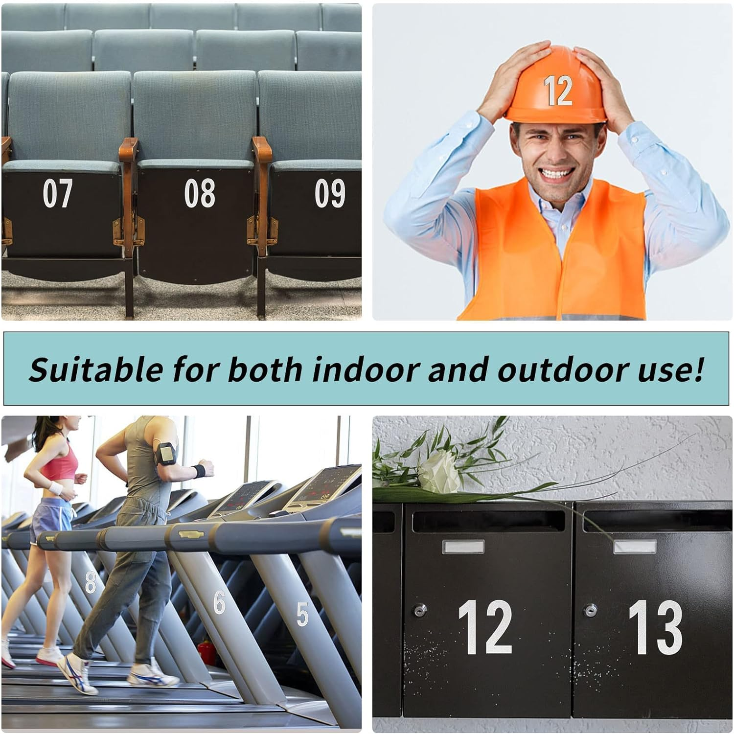 Reflective Mailbox Numbers for outside - 60 Pcs Waterproof Mailbox Numbers Stickers, Large 3 Inch 2 Inch Self Adhesive 0-9 Vinyl Number for Mailbox, Door, Garbage Bins, Address Number (White) - 60Pcs White image number 5