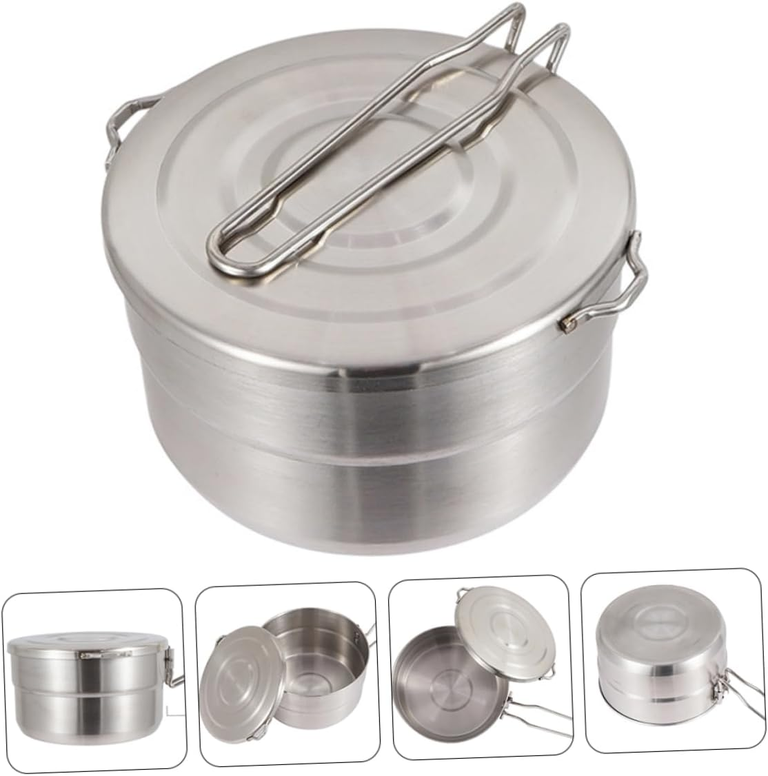 Lightweight Portable Folding Pot Camping Cookware Hiking Pot Outdoor Cooking Utensils Bento for Indoor Outdoor image number 5