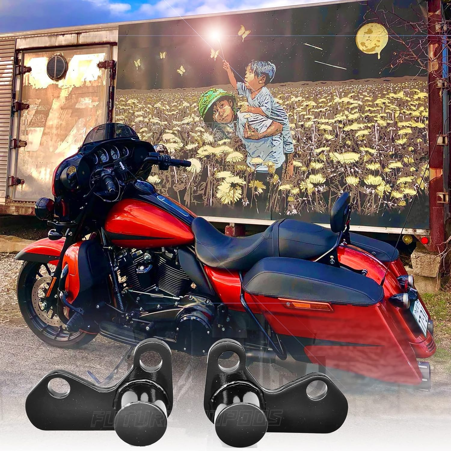 Fits 2022 Street Glide FLHX 02-21 Harley Lowering Kit for Touring Rear Shocks 17 Road Glide FLTRX 14 Ultra Limited FLHTK (02-22 up Touring Models) image number 2