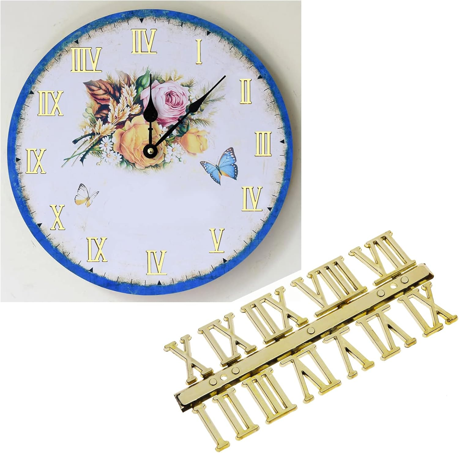 SING F LTD 12Pcs Clock Numerals Kit Clock Numerals Accessories Roman Numerals Arabic Number in Black Silver Gold DIY Digital Clock Numbers for Home Art Decor image number 3