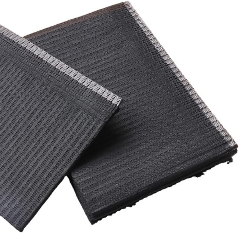 125Pcs Disposable Tattoo Clean Pad Tattoo Table Covers Clean Pad Patient Dental Napkins Beauty Tattoo Accessories Tattoo Bibs (125 Black)