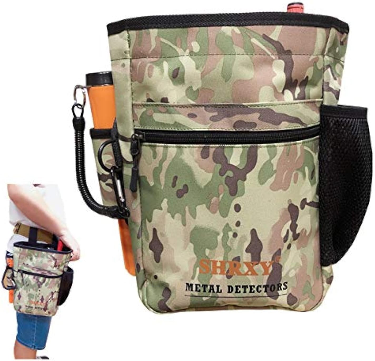 Super Detesir Pointer Metal Detector Find Bag Detecting Digger Tools Bag Waist Pack Pouch for Pinpointer Garrett Xp Propointer (Green)