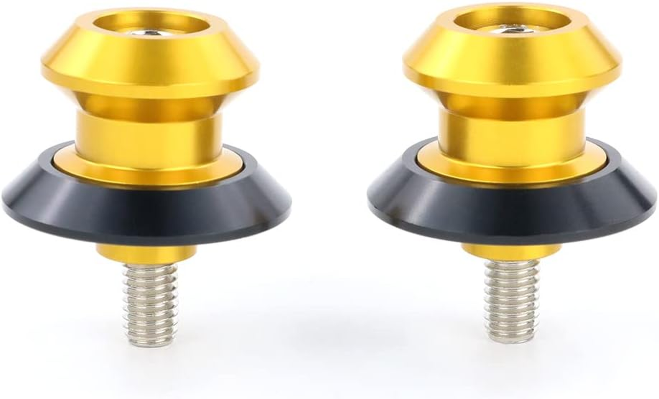 2Pcs 8MM Motorcycle Swing Arm Sliders Spool CNC Swing Arm Stand Screw for Bmw S1000RR Honda CBR600RR 1000RR Kawasaki Z800 Z900 Z1000 Ducati Gold - Gold image number 1