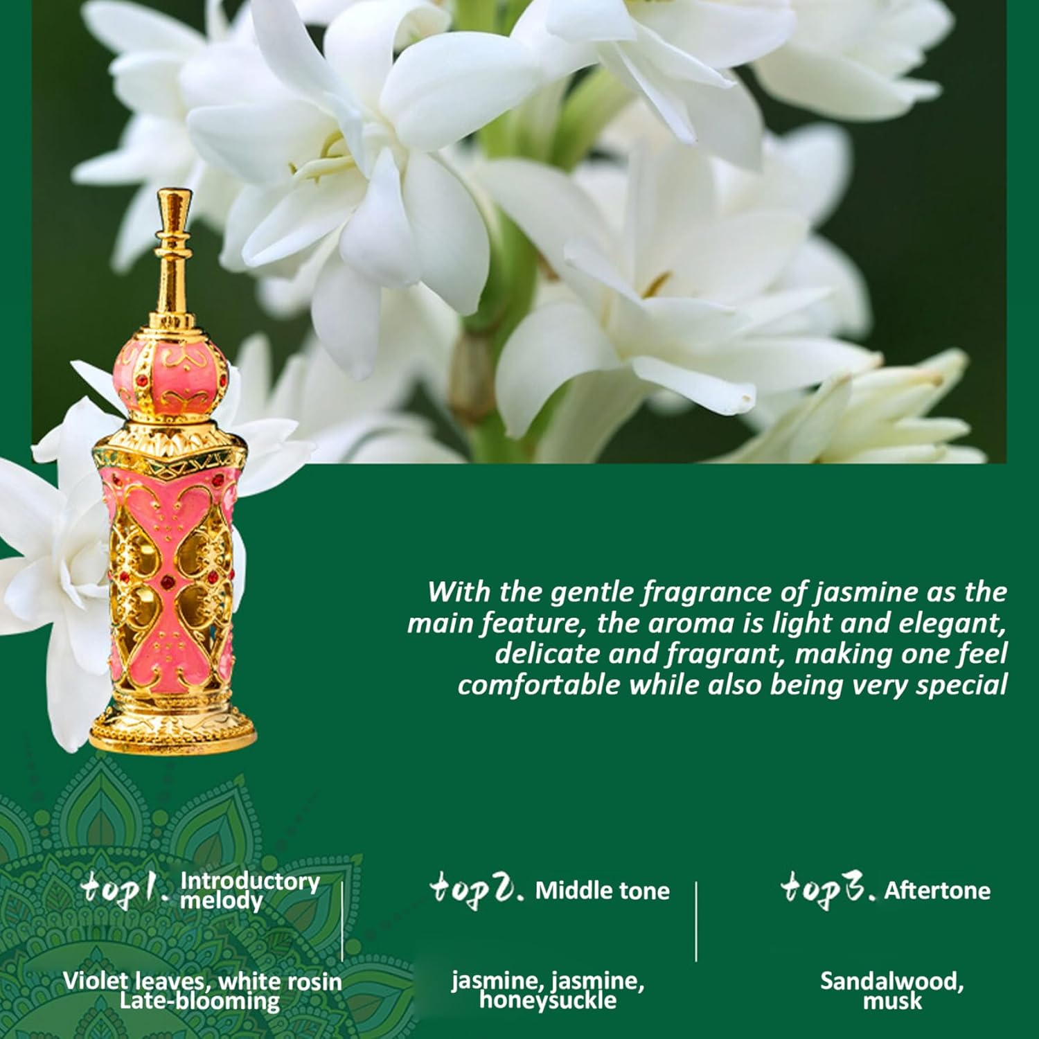 Arabic Perfume for Women, 15Ml Vintage Dubai Perfume, Long Lasting Floral Personal Oil Fragrance for Women Girls image number 1