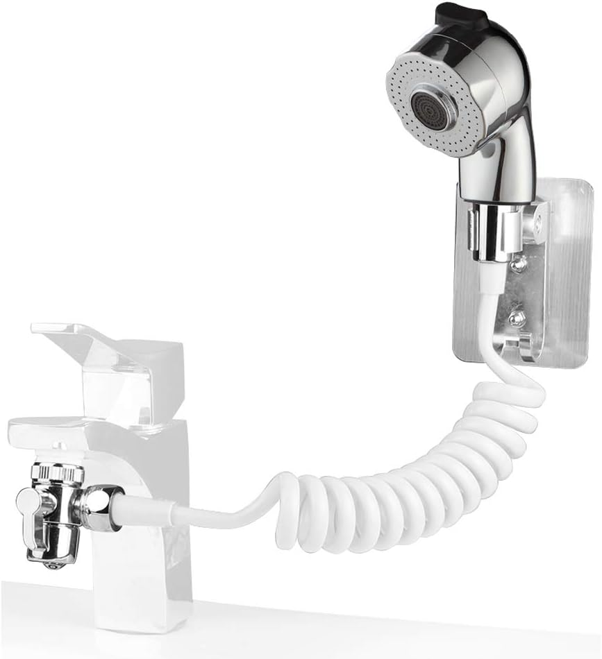 Hand Shower Sink Shower Hose Sprayer for Hair Washing,Faucet Rinser Set with Faucet Adapter, Shower Stand and Hose - for Utility Room, Bathroom, Laundry Tub HG522 image number 2