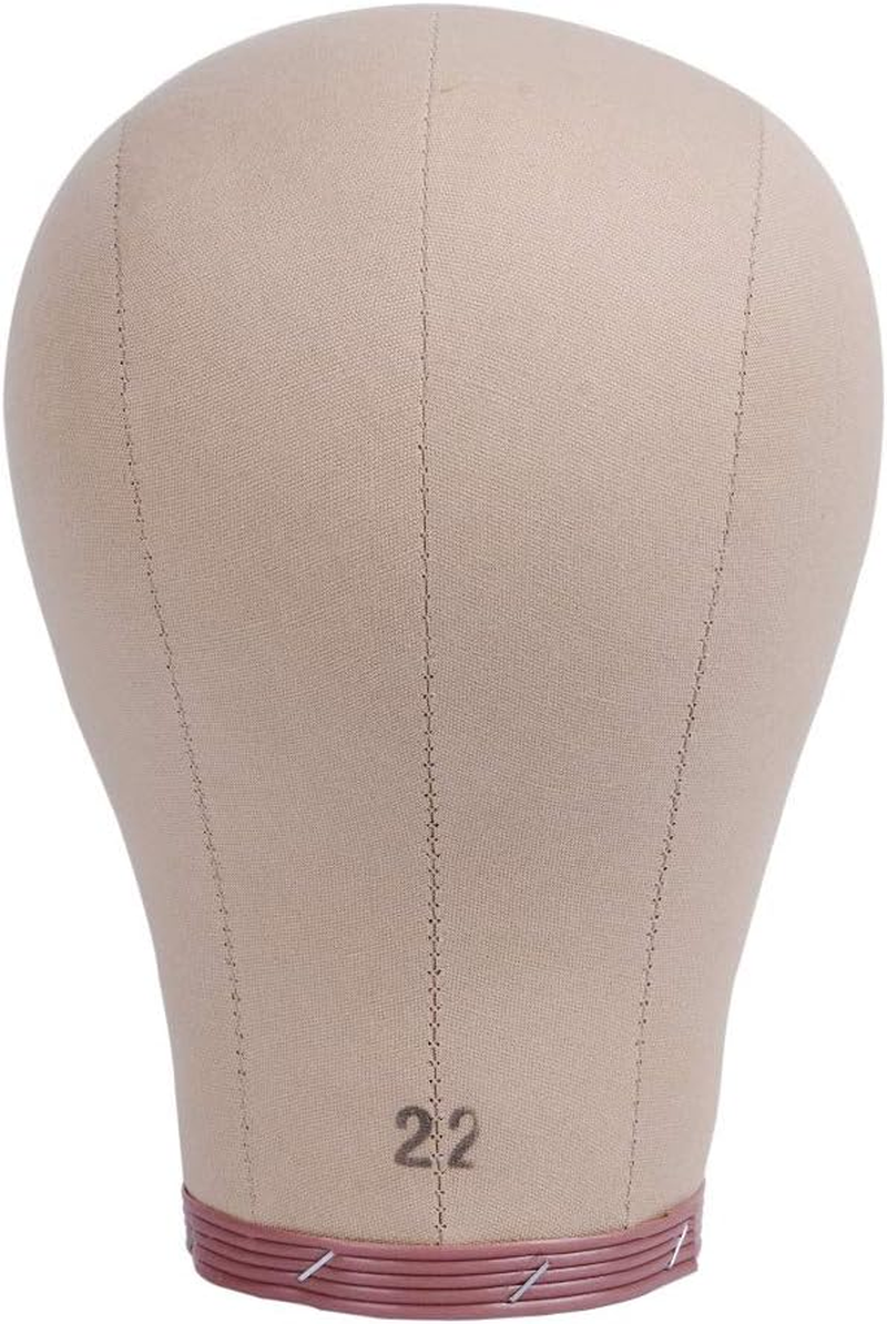 1 Piece 22 Inch Wig Head Cork Canvas Block Head Mannequin Head Wig Display Styling Manikin Head (22 Inch） image number 2