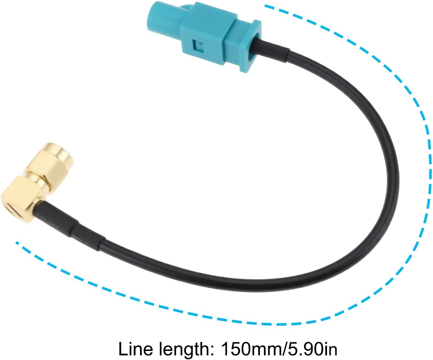Fakra Z Male to 90 Degree SMA Male Car GPS Antenna Adapter Cable 15Cm Wire