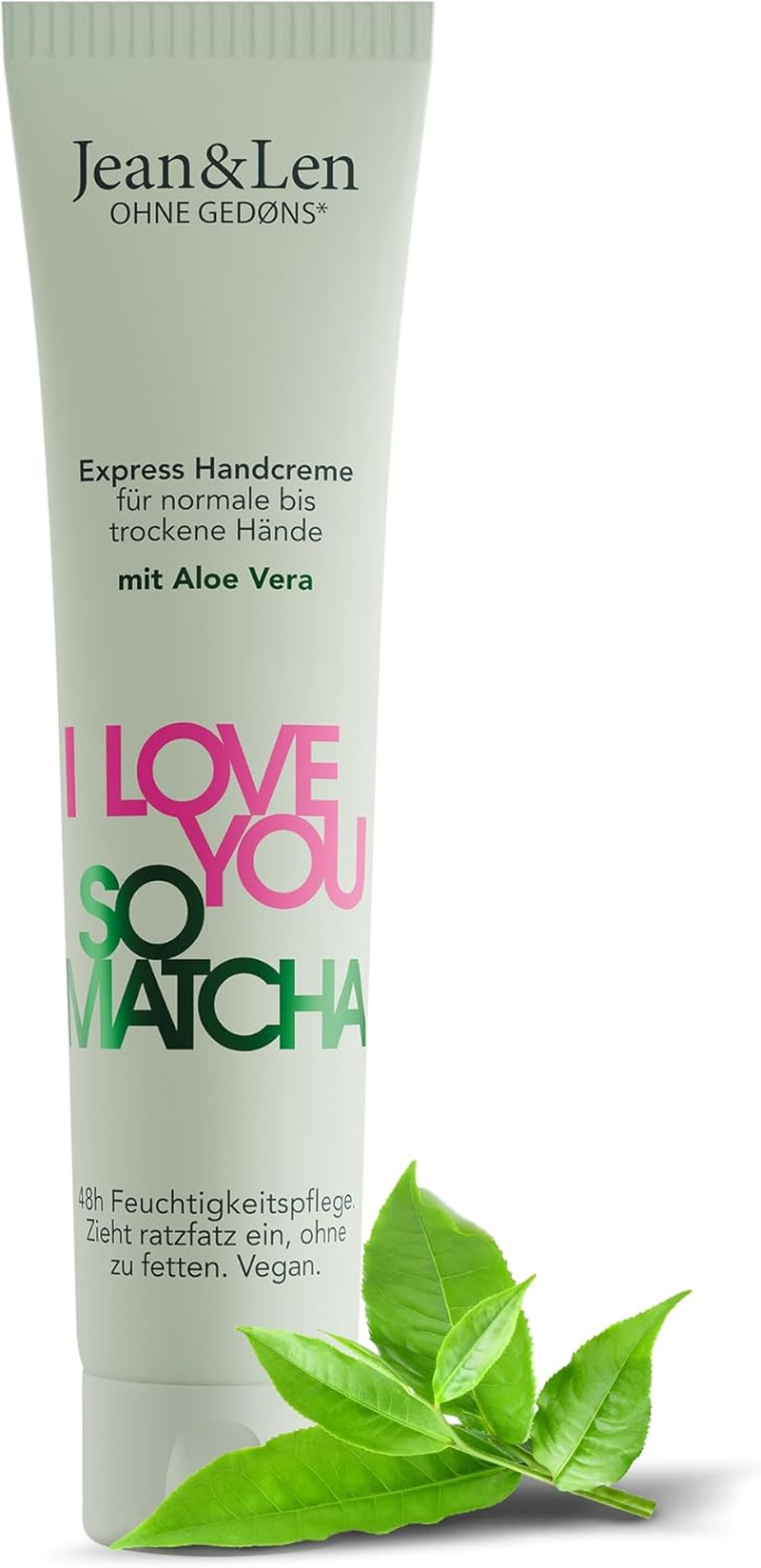 Jean & Len I Love You so Matcha Hand Cream, for Normal to Dry Hands, Moisturises Hands, Absorbs Quickly, Vegan Hand Care, Parabens & Silicones, 75 Ml image number 1