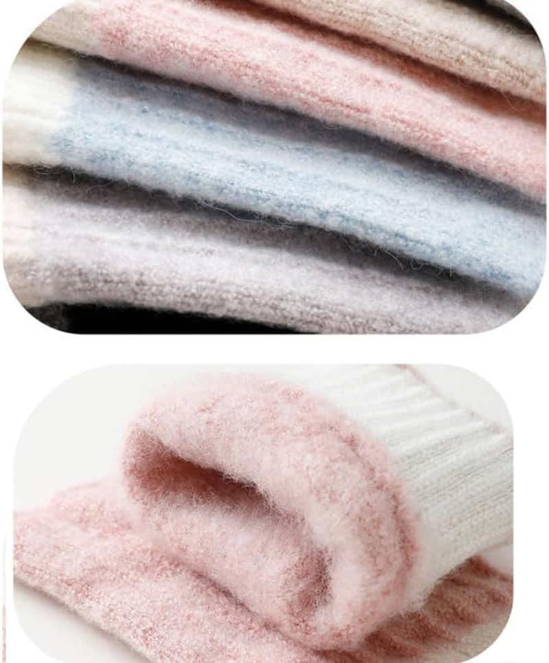 Winter Fingerless Gloves Women Men Warm Knit with Thermal Fleece Lined Ladies Cold Weather Touchscreen image number 4