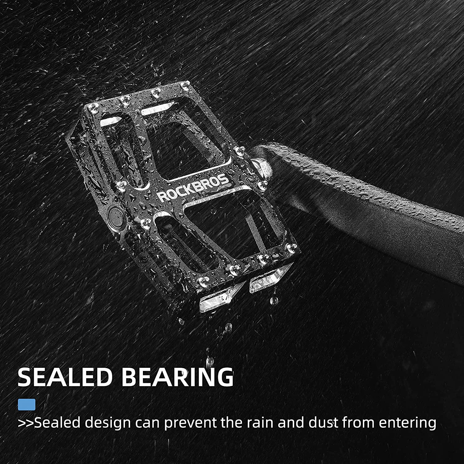 ROCKBROS Mountain Bike Pedals MTB Pedal Aluminum Bicycle Wide Platform Flat Pedals 9/16" Cycling Sealed Bearing Pedals for Road Mountain BMX MTB Bike image number 6