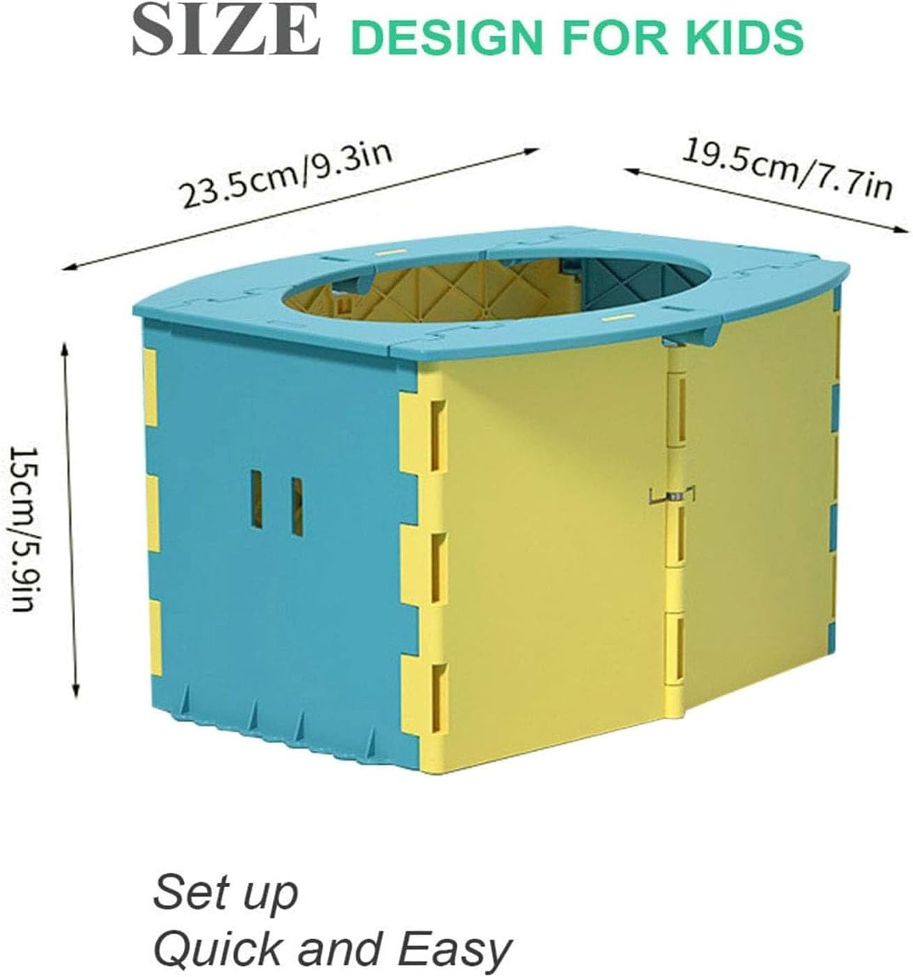 Travel Potty for Kids, Reusable Portable Folding Potty for Toddler, Travel Foldable Toilet for Travel Outdoor Camping, Toddler Potty Seat for Baby Potty Training (Yellow) image number 4