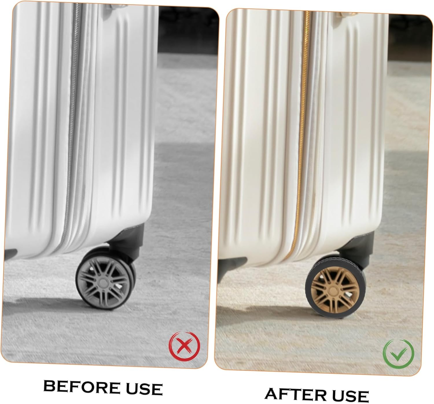 Gatuida 8Pcs Silicone Luggage Wheel Covers Case Wheels Travel Suitcase Foot Protectors image number 1