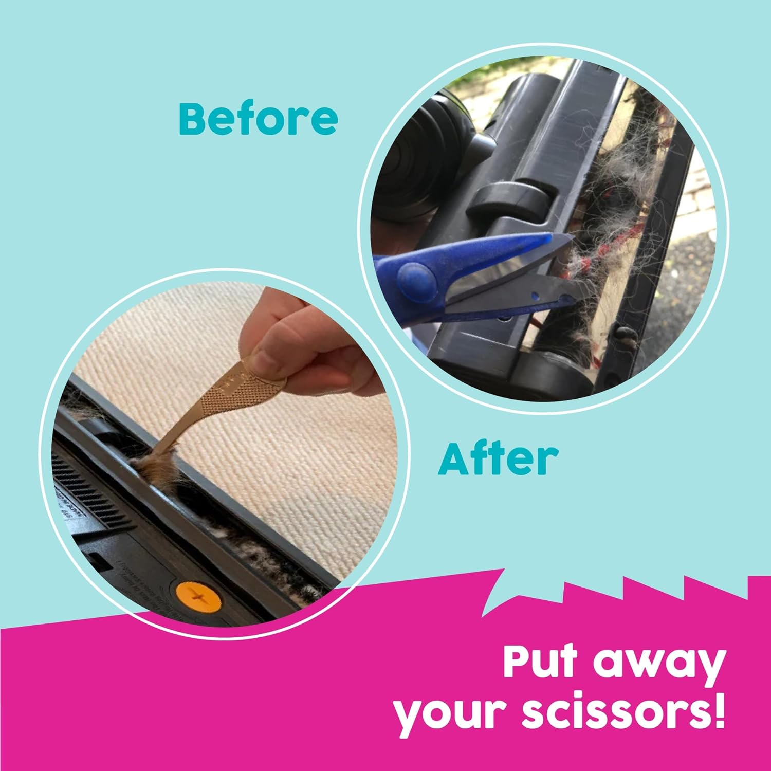 Pikk-It -As Seen on TV- Vacuum Hair Brush Cleaner Gadget Designed for Removing Tangled Hairs and Fibres from Vacuums and Hairbrushes, Super Hairbrush Cleaner Rake - Remove Every Brush Hair in Seconds image number 6