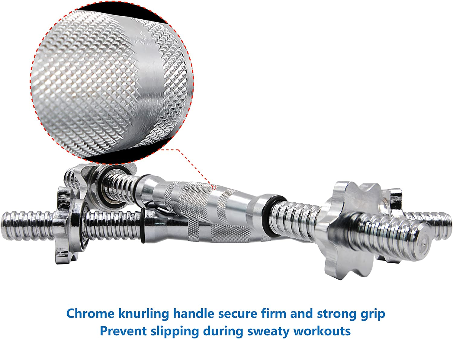 PROIRON Dumbbell Bar 14 Inches Spinlock Dumbbell Handles Standard 1&rdquo; Weight Bar (Pair with 4 Metal Spinlock Collars) image number 5