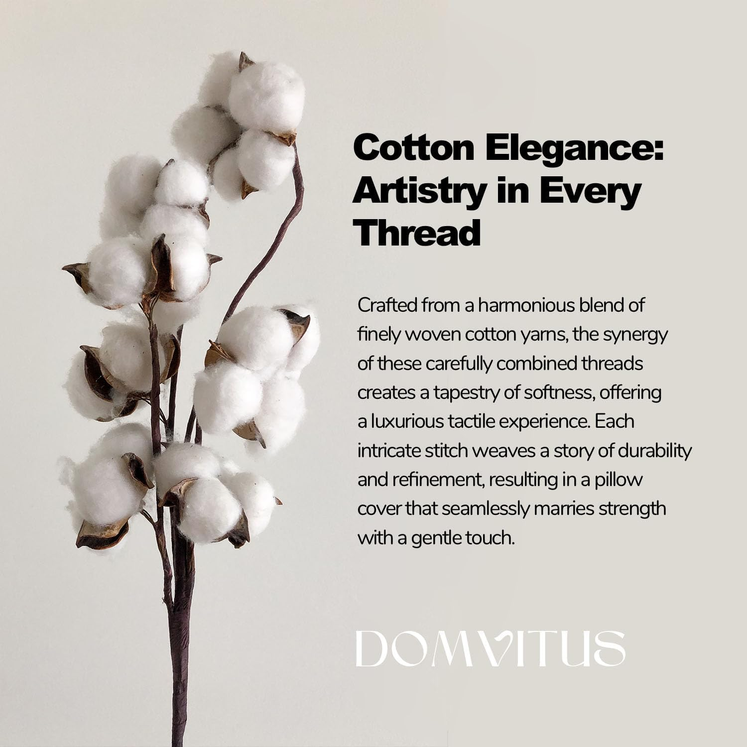 DOMVITUS 18X18 Pillow Cover, Floral Pillow Covers, Couch Pillows for Living Room, Decorative Farmhouse Accent Print Throw Pillow Covers, 1PC, Cloud Cream image number 5