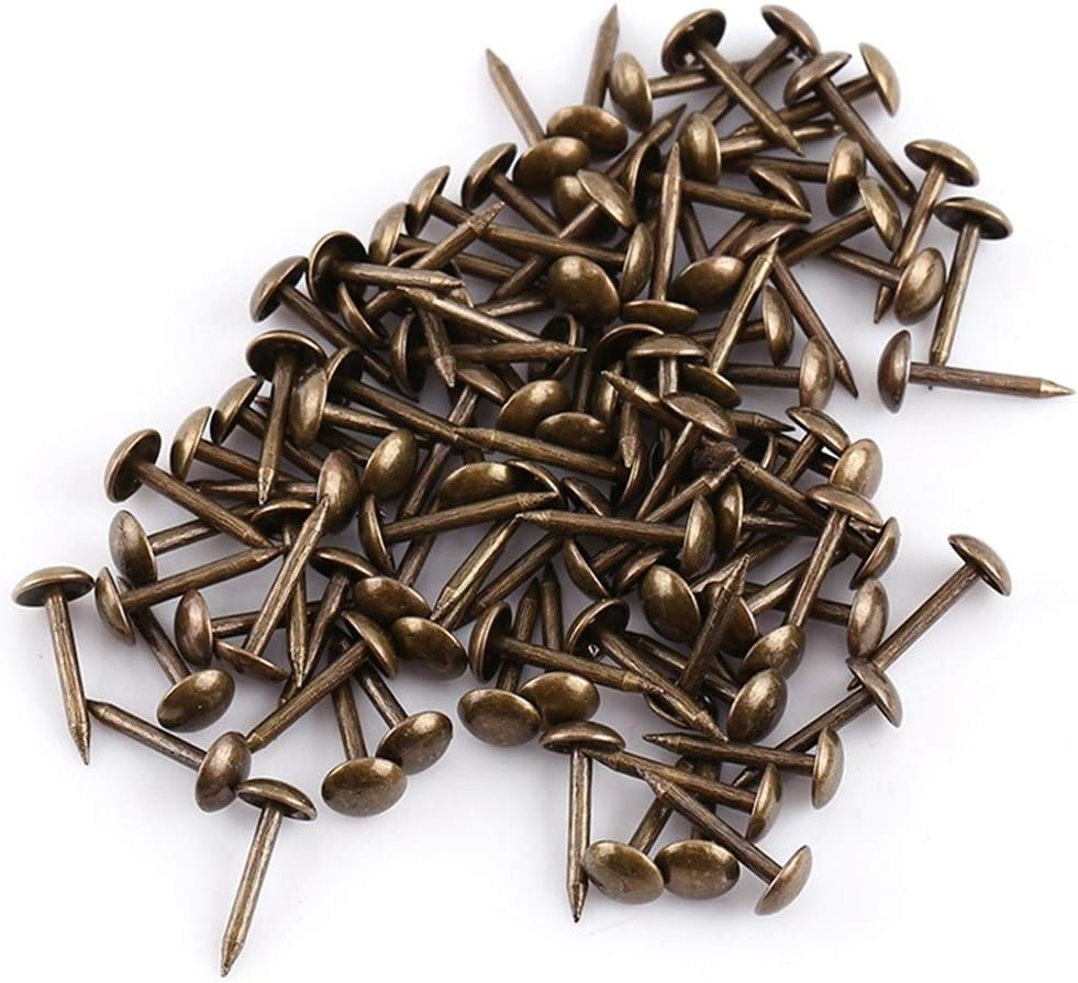100Pcs Antique Bronze Upholstery Nail Wood Decorative Tack Stud for Home Furniture Decor (Size:Type1-Green Bronze) image number 2