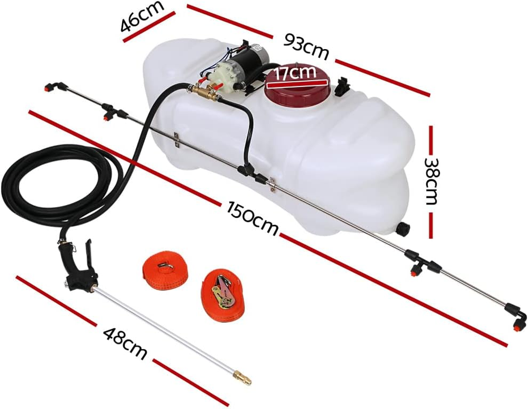 Giantz Weed Sprayer 100L Garden Weeds Killer Spot Pump Pressure Lawn Plants Mist Boom Spray Tank, Farm Agricultural Equipment, 108PSI Diaphragm Pumps with 1.5M 4 Nozzles and 5M Hose