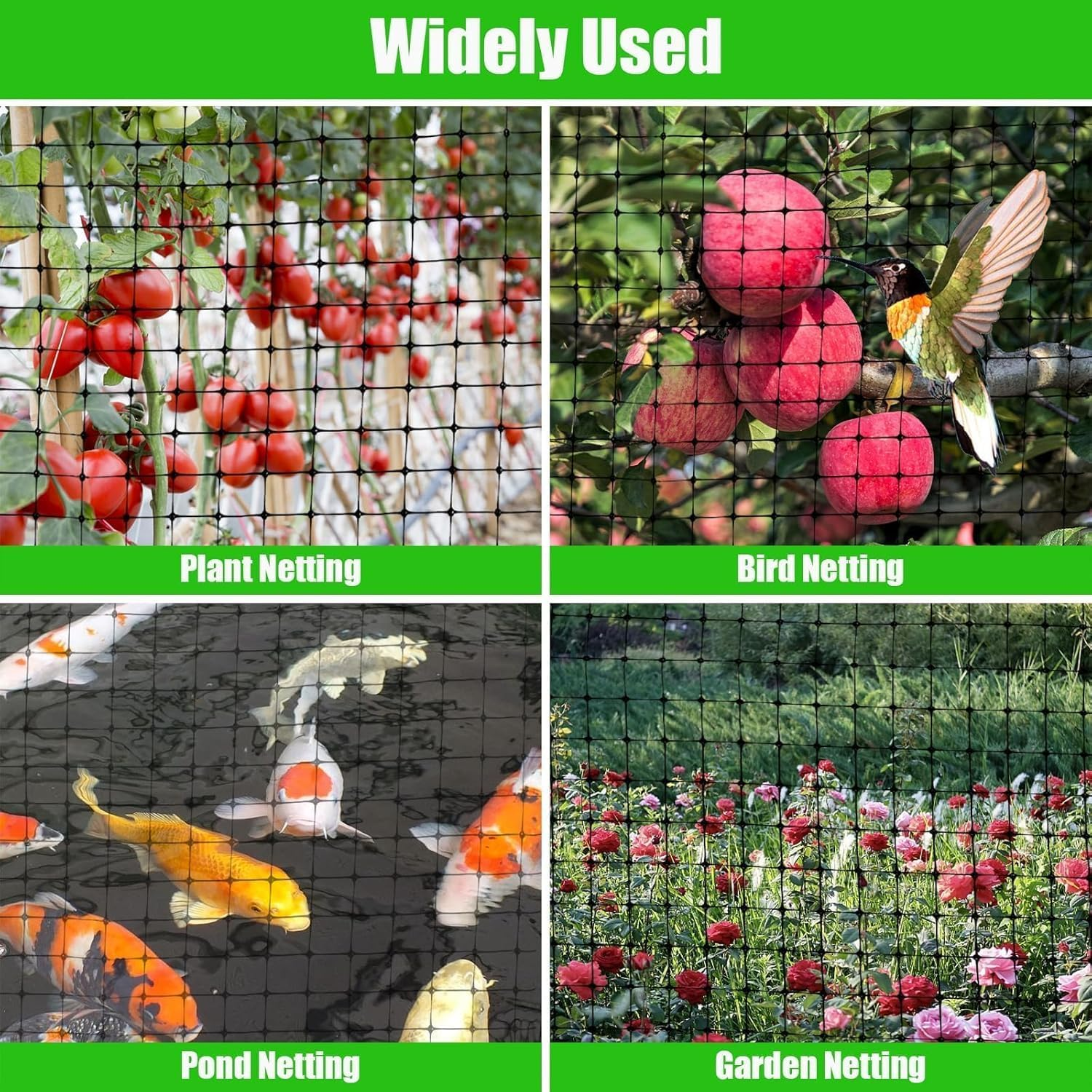 Skycabin 1Mx 10M Heavy Duty Black Garden Bird Netting anti Bird Protection Net,Reusable Deer and Animal Fence Netting, Chicken Netting for Fruit Trees,Flowers,Plant,Vegetables Crop Strawberry image number 5