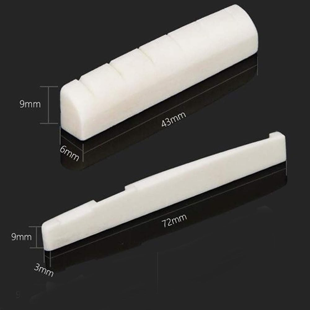 String Acoustic Guitar Bone Saddle,Armastuse 4 Pcs 6 String Acoustic Guitar Bone Bridge Saddle Guitar Saddle 72Mm and Nut 43Mm Bone Nut Top Folk Pillow Folk Bottom Pillow,For Acoustic Guitar image number 1