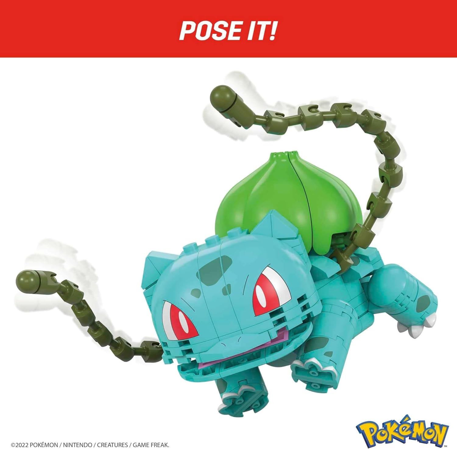 MEGA Pokemon Action Figure Building Toys, Bulbasaur with 175 Pieces, 1 Poseable Character, 4 Inches Tall, Gift Ideas for Kids image number 3