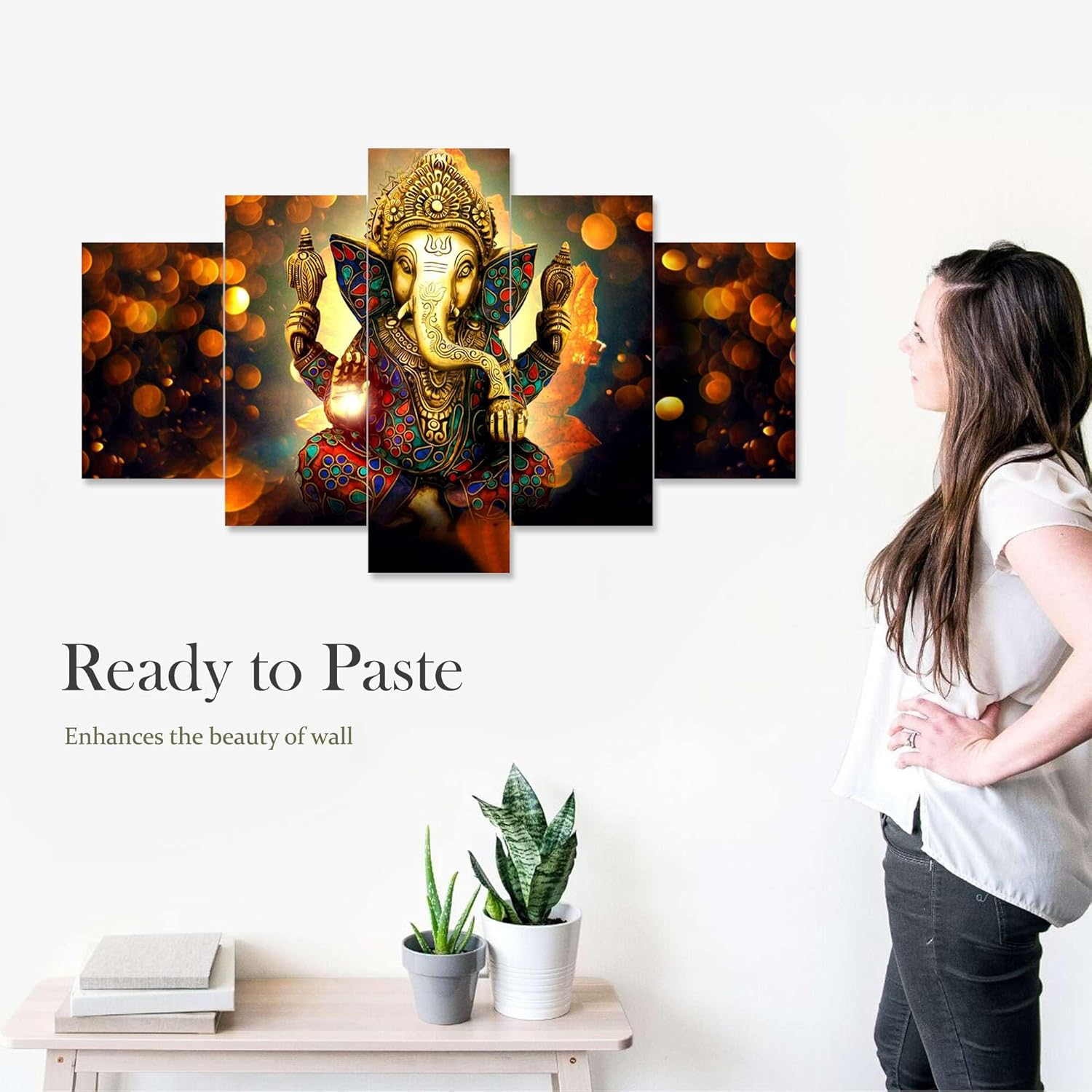 Done with Love Store Divine D&eacute;cor Exquisite Ganesha Wall Art Elevate Your Space with Spiritual Charm (75 X 43 Cm) image number 4
