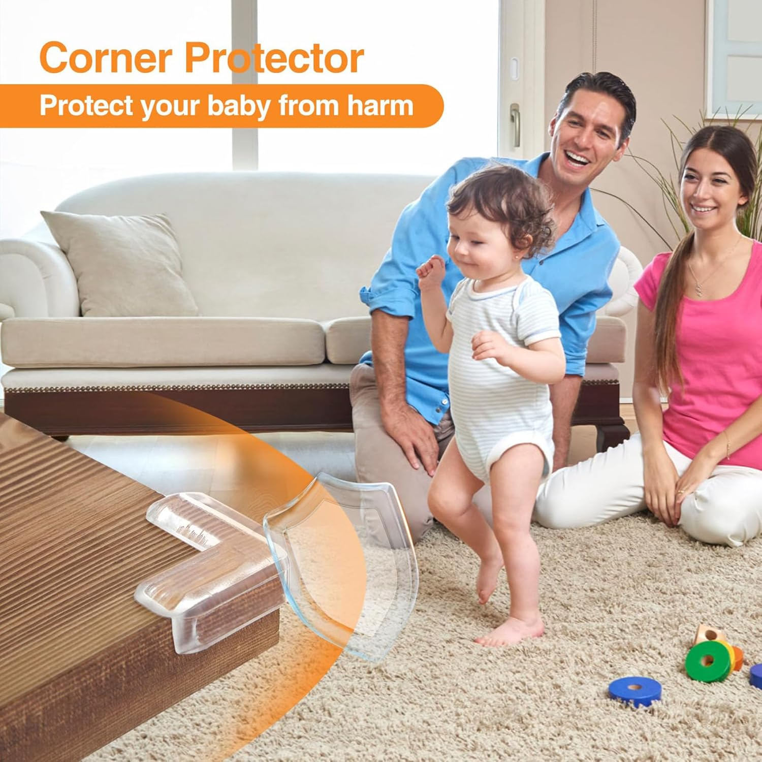 12 Pack Corner Protector for Baby, Clear Furniture Corner Guard & Edge Safety Bumpers for Table Edges & Sharp Corners - Baby Proofing (L Shape) image number 6