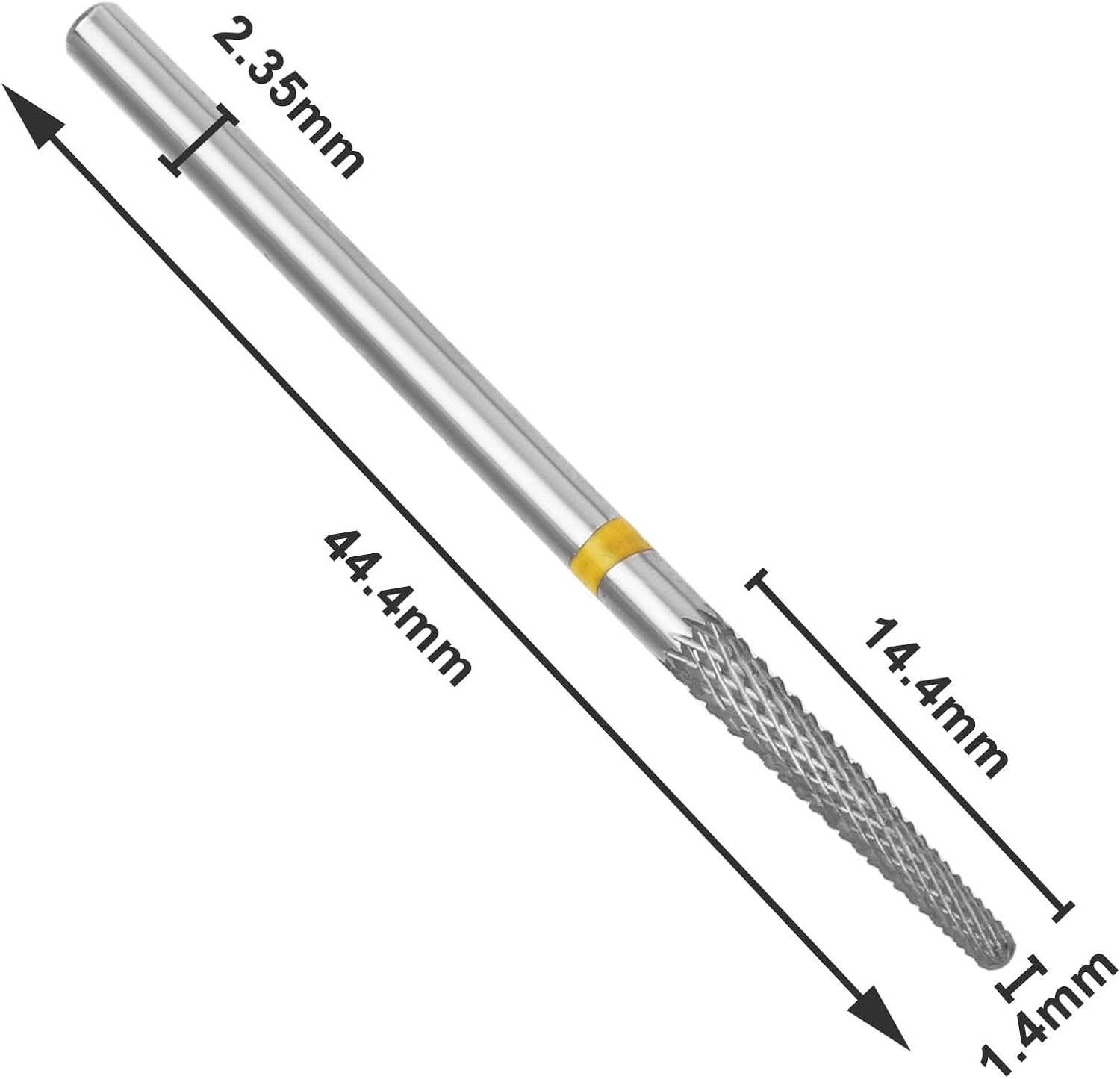 1Pc Carbide Tungsten Steel Nail Cutter Bit 2.35Mm Tapered Nail Drill Bits Electric Grinder for Removing Gel Acrylic Coatings (Yellow XF Extra Fine Teeth) - Red image number 6
