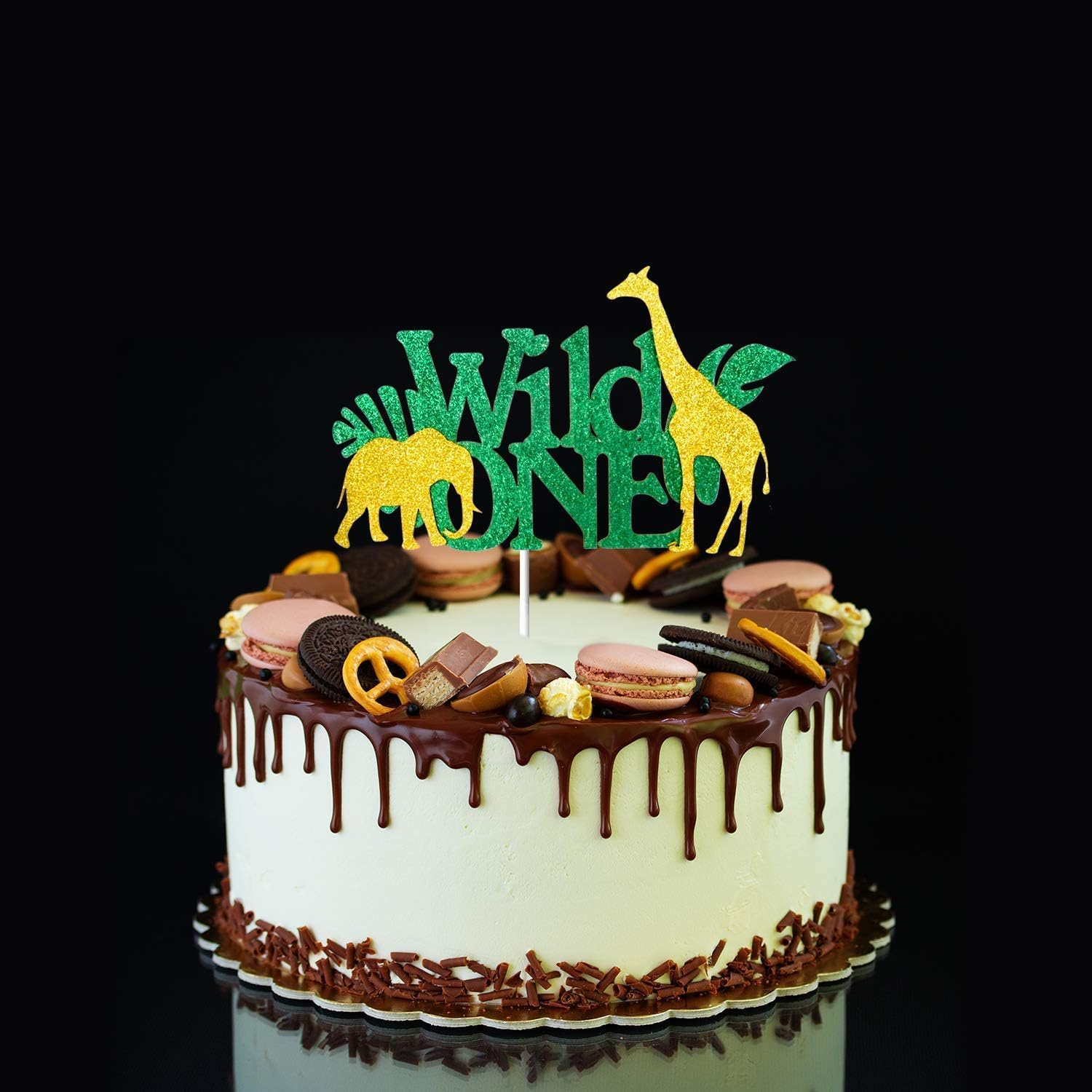 Wild One Birthday Cake Topper - Unleash the Untamed Spirit with Our Wild One Birthday Cake Topper - Let Jungle Safari Animals Roar and Giraffes Graze on Your Cake! image number 2