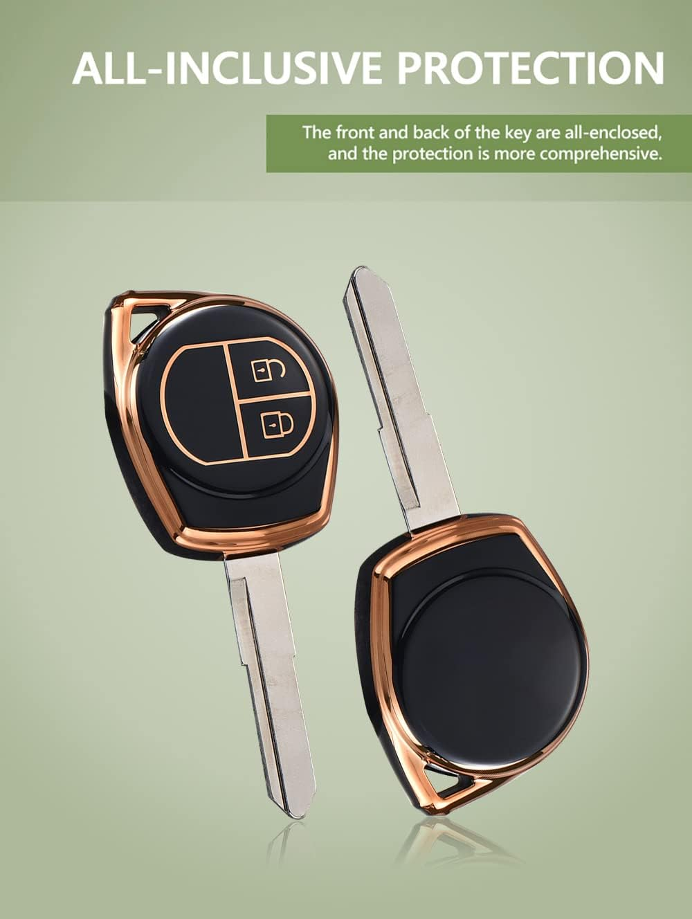 KUNIO Car Key Case Key Fob Fits Suzuki SX4 Grand Vitara Liana Window Swift Celerio Jimny Ciaz Alto Accessories TPU Key Cover Key Cover Protective Case Green image number 2