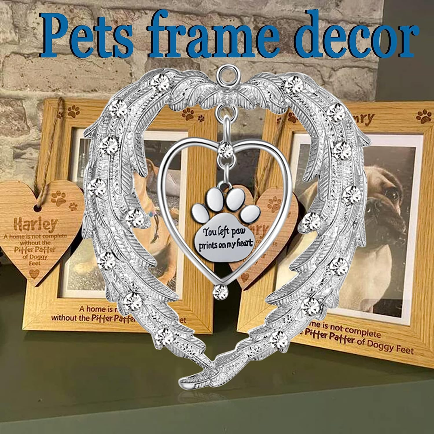 Pet Memorial Christmas Ornaments, Angel Wings Dog Remembrance Gift, Pet Memorial Gifts for Loss of Dog,Pet Bereavement Sympathy Gift, Xmas Tree Hanging Decorative Keepsake Frame Decor Pendant image number 5