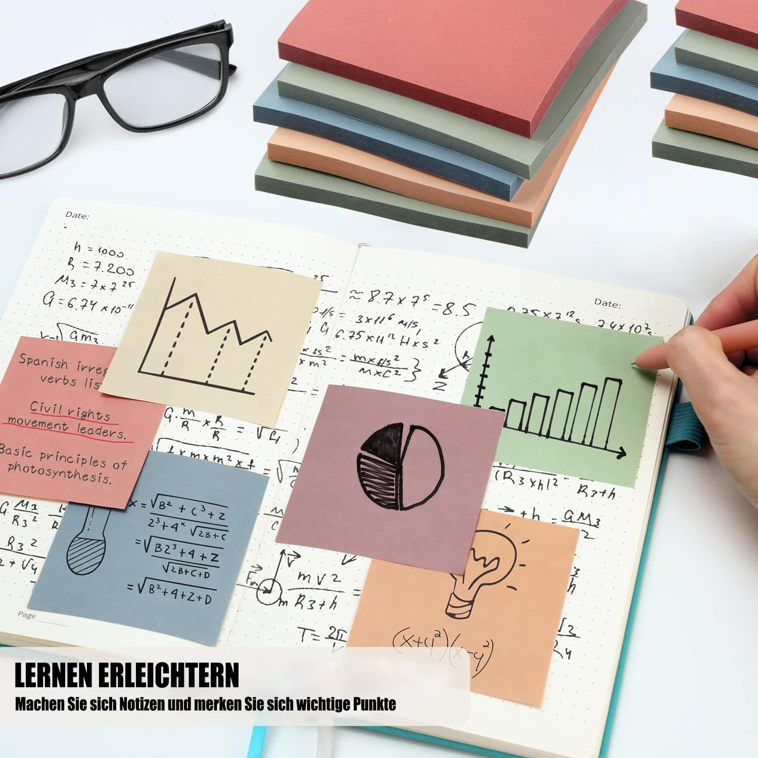 12 Pack Sticky Notes 76 X 76 Mm Aesthetic Vintage Self-Adhesive Notes for Office, Home, School, Session (Centimetre, 7.6 X 7.6) image number 6