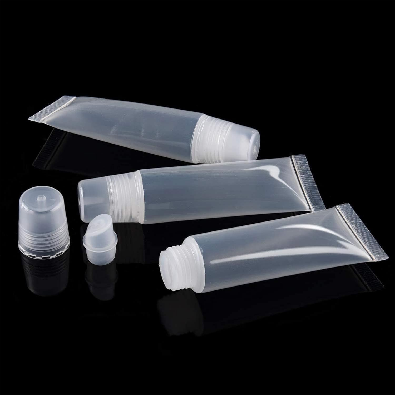 8Pcs Lip Gloss Tubes, Empty 10Ml Clear Lip Balm Containers Refillable Mini Lip Gloss Squeeze Bottle with Dispensing Filling Tool for Women & Girls Home Cosmetics Makeup Travel Toiletries image number 3