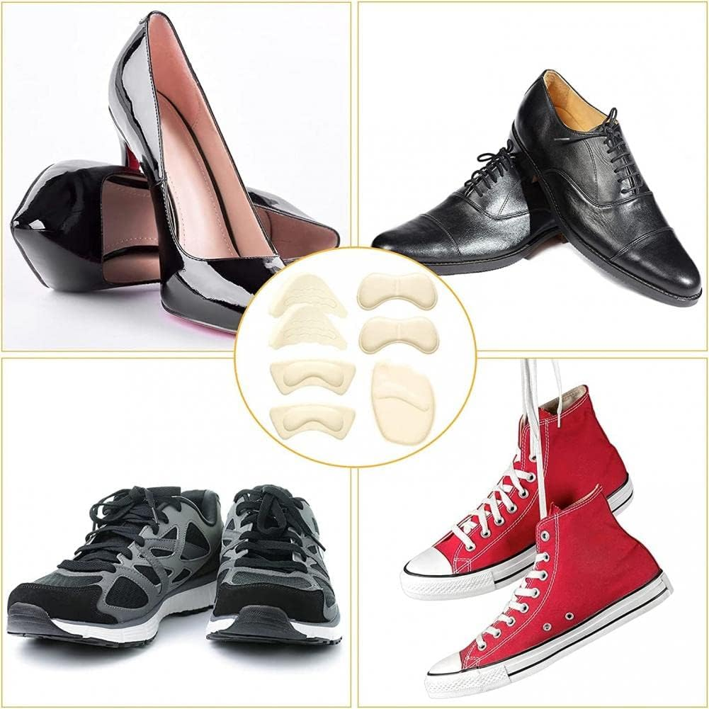 Dolemay 10 Pairs Shoe Fillers,Heel Grips,Shoe Heel Inserts Liners,High Heel Cushion Pads,Shoe Insoles for Women Men,Adjustable Toe Filler Inserts Front Insoles,Toe Inserts for Too Big Shoes