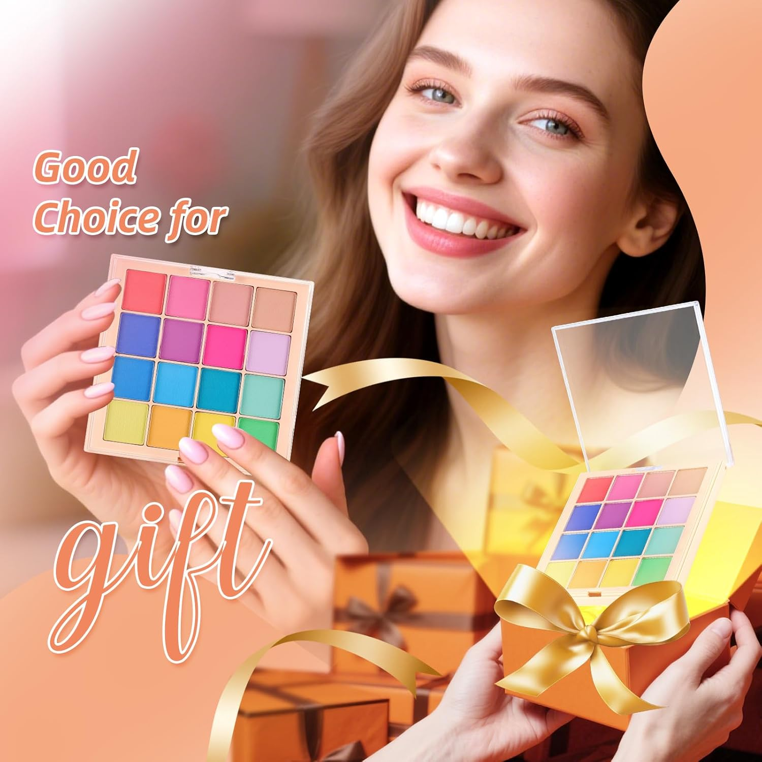 U-Shinein Nail Pigment Powder Palette Set, 16 Colors Ombre Nail Powder Palette French Aura Nails Ombre Nail Brush Nail Long-Lasting Manicure Art DIY Accessories (A) - 06 image number 4