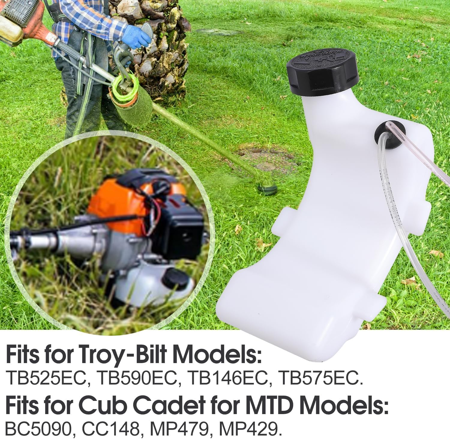 Gas Fuel Tank with Cap Fit for MTD / Cub Cadet / Troy-Bilt Replace# 753-05256 753-06797 753-06240 image number 3