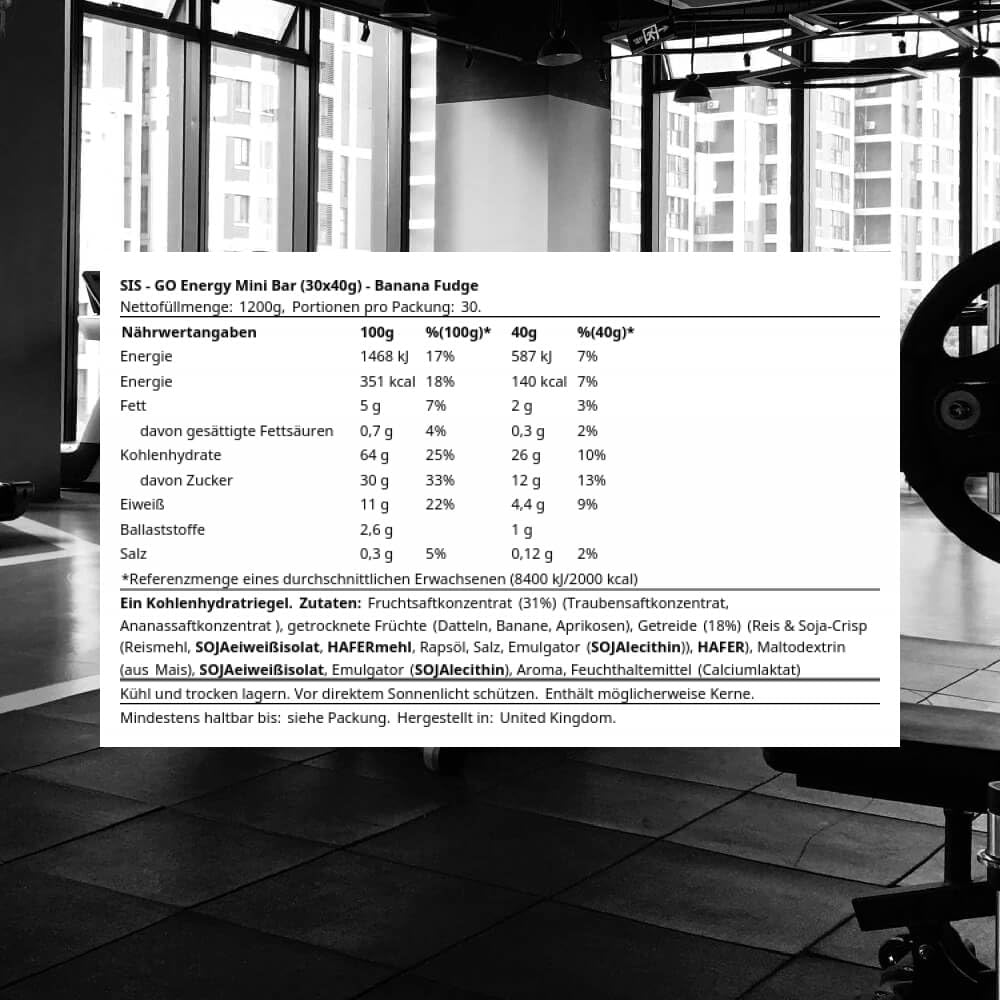 Science in Sport GO Energy Bar, High Carb, Fruit Infused Energy Bar, Banana Fudge Flavour (30 Packs) image number 3