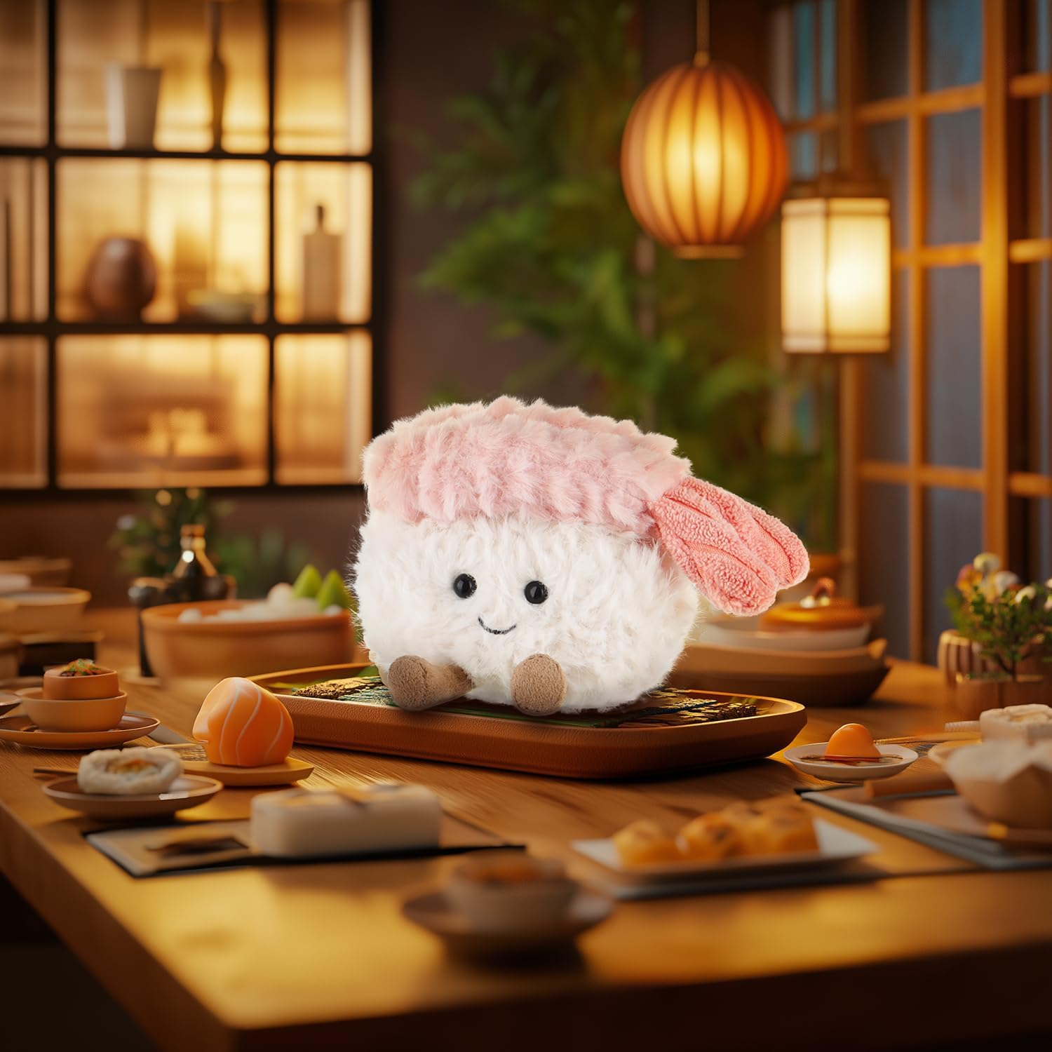 Apricot Lamb Sushi Plush Stuffed Animals for Kids, Soft Cute Plush Toys for Baby Girl and Boy, Fluffy Sushi 3.2 Inches image number 1