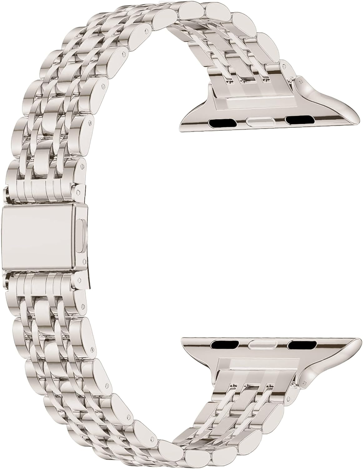 Ocaer Compatible with Apple Watch Strap 42Mm 41Mm 40Mm 38Mm, Slim Stainless Steel Metal Band for Apple Watch Series 10 9 8 7 6 5 4 3 2 1 SE, Elegant Apple Watch Bracelet for Women (Starlight) image number 5