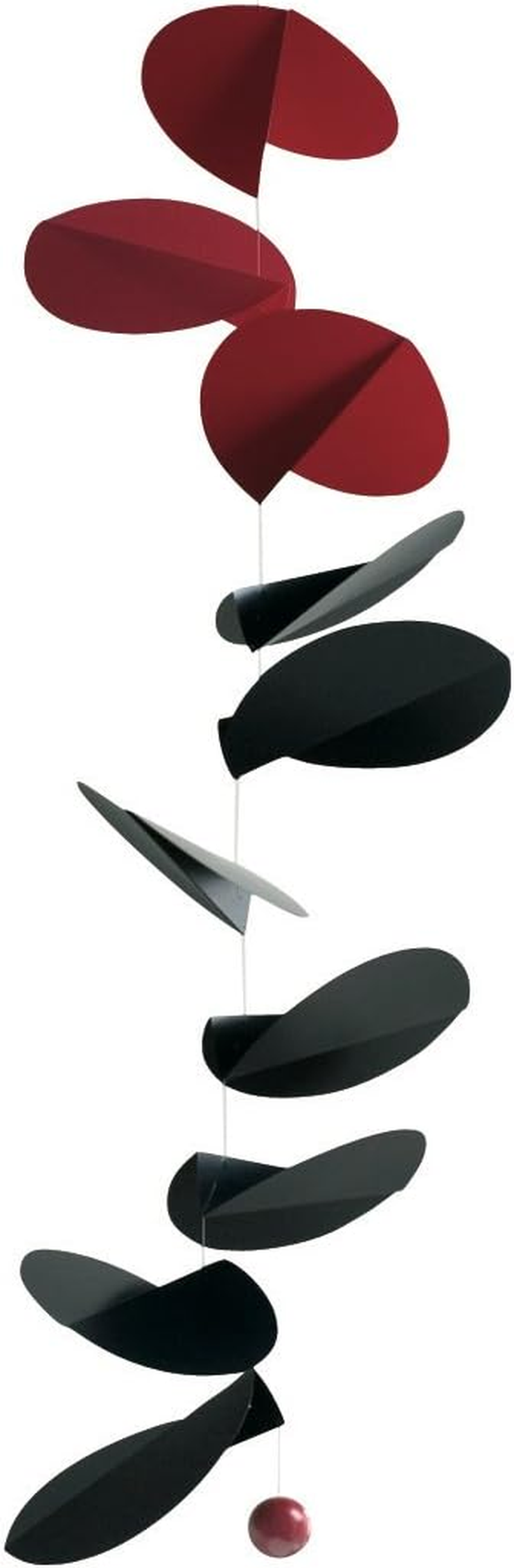 Turning Leaves Black/Red Hanging Mobile - 32 Inches Premium-Grade Cardstock - Handmade in Denmark by Flensted