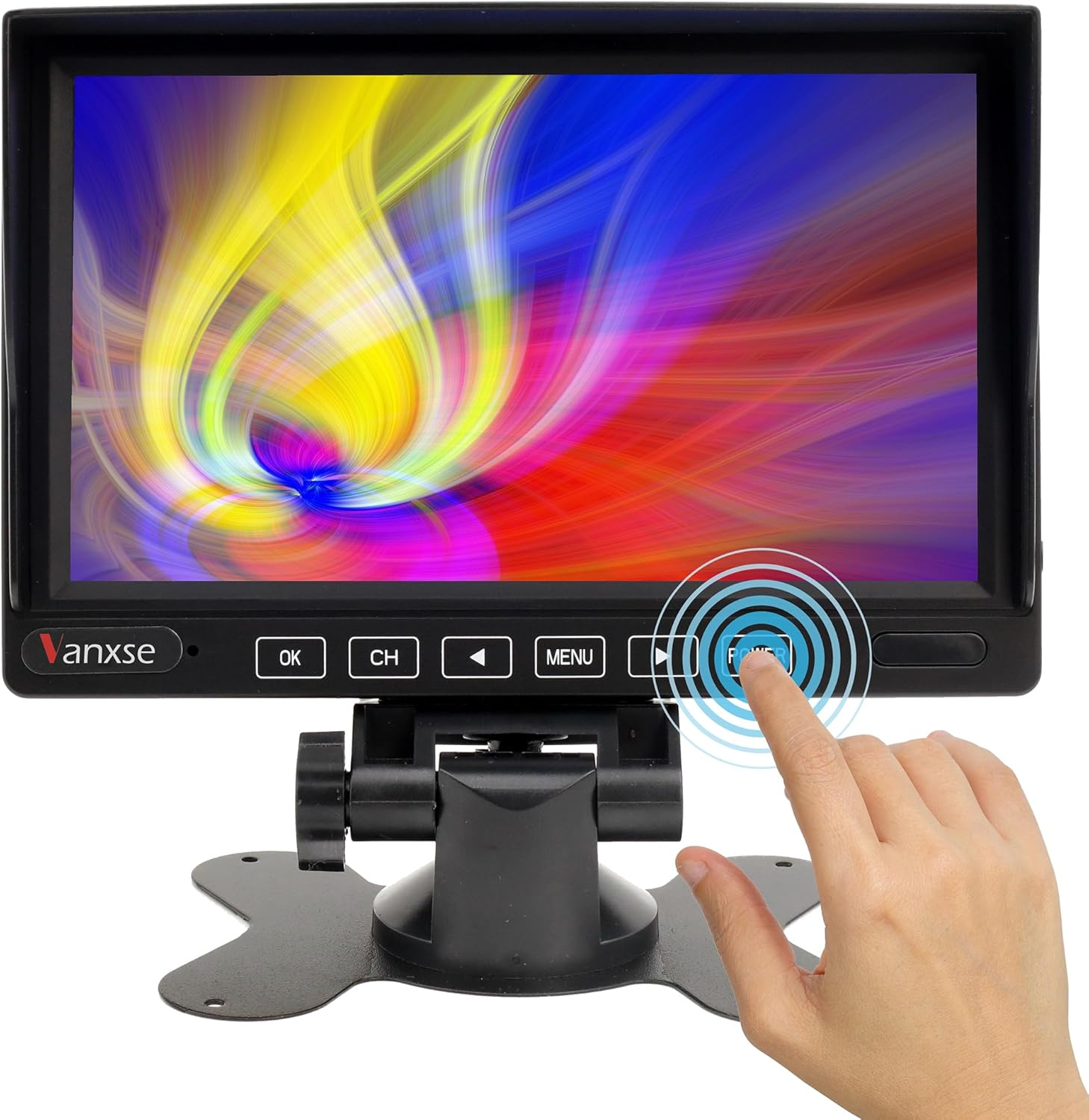 7 Inch Small HDMI Monitor 1024X600 Resolution Small 1080P Portable IPS Monitor Built-In Speakers HDMI VGA Input for Gaming CCTV Security Raspberry Pi PC (H702)