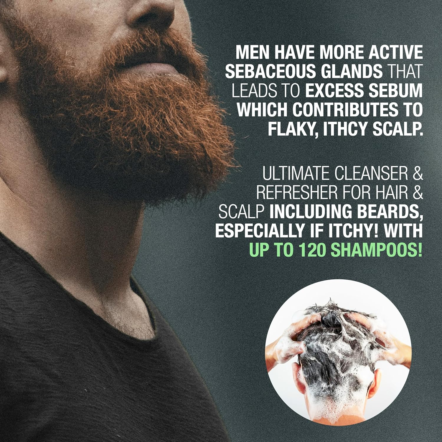 Men-U HEALTHY HAIR & SCALP MENS SHAMPOO, up to 120 Shampoos &ndash; Ultra Concentrate, Long Lasting anti Dandruff Shampoo, Great for Overcoming Dandruff, Flaky, Itchy Scalp 100Ml image number 1