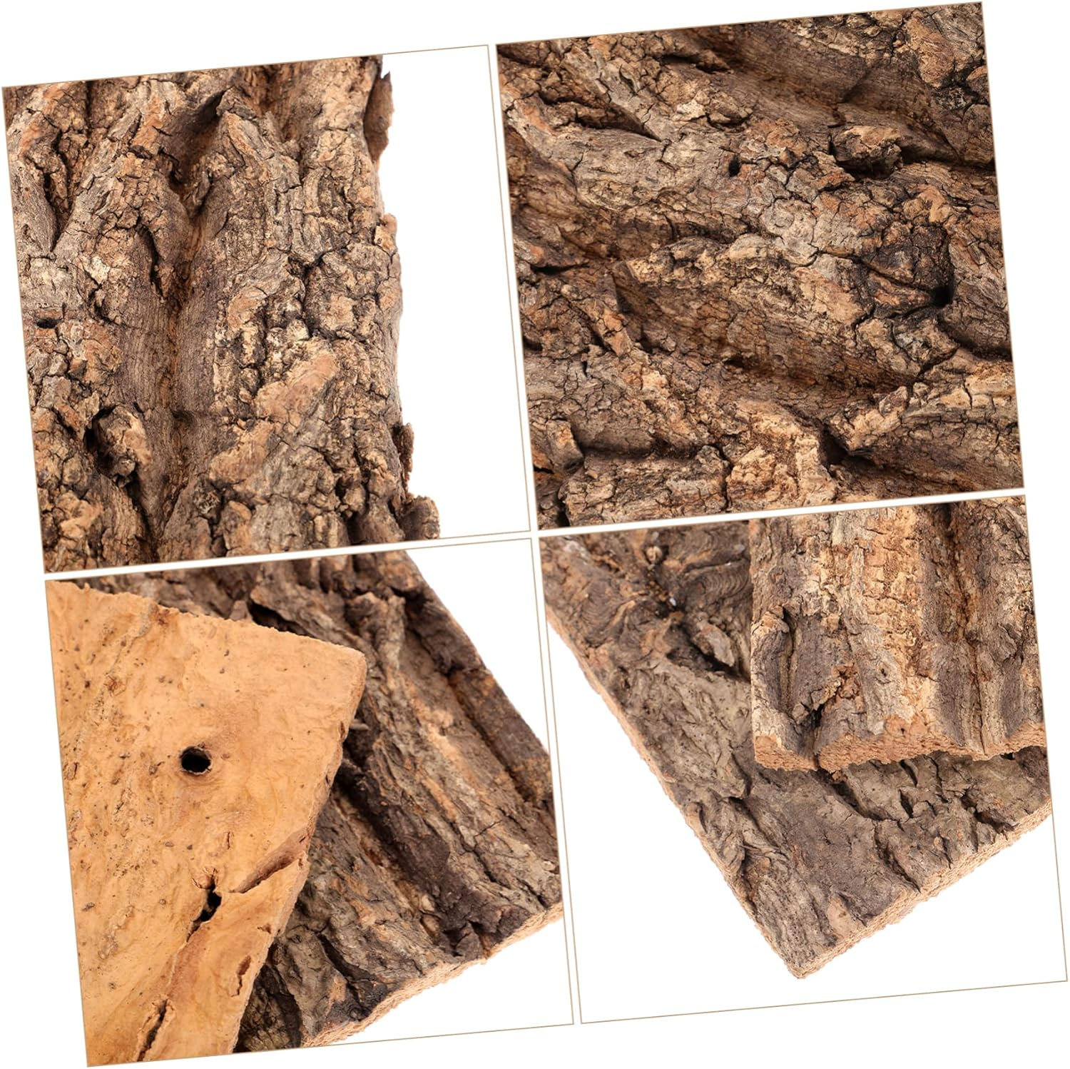 Outanaya 2Pcs Natural Reptile Bark Hide Decor for Terrarium Safe Climbing Platform for Snakes Lizards Turtles and Bearded Dragons and Creative Landscape Decoration image number 5