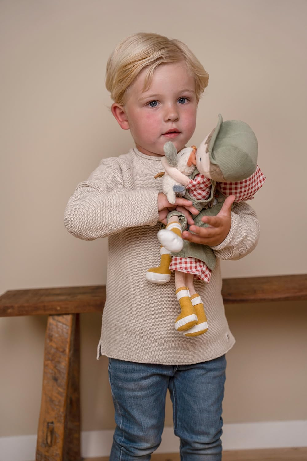 Little Dutch Cuddle Doll Farmer Rosa with Sheep, Size 35 Cm image number 3