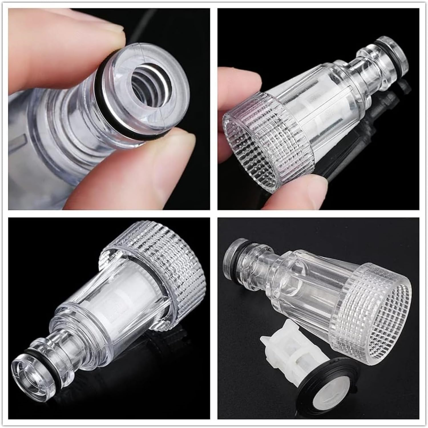 Pressure Washer Gun Adapter, 3 Pieces Plastic Machine Water Filter Washer Inlet Filter 3/4 Inch Connection for Pressure Washer Hose Pressure Washer Gun Adapter image number 5