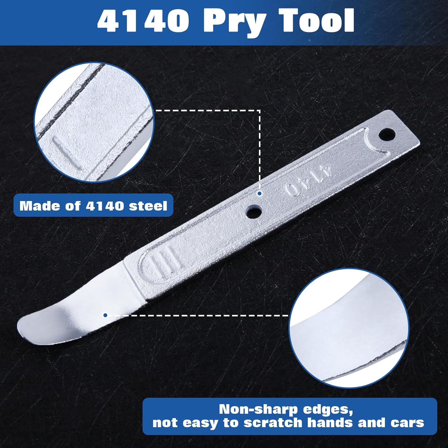 4140 Pry Tool Pocket Pry Bar Car Trim Removal Tool Automotive Interior and Exterior Panel Removal Tool for Vehicle Door Panel, Audio Radio Panel, Dashboard Repair Upholstery Tool image number 5