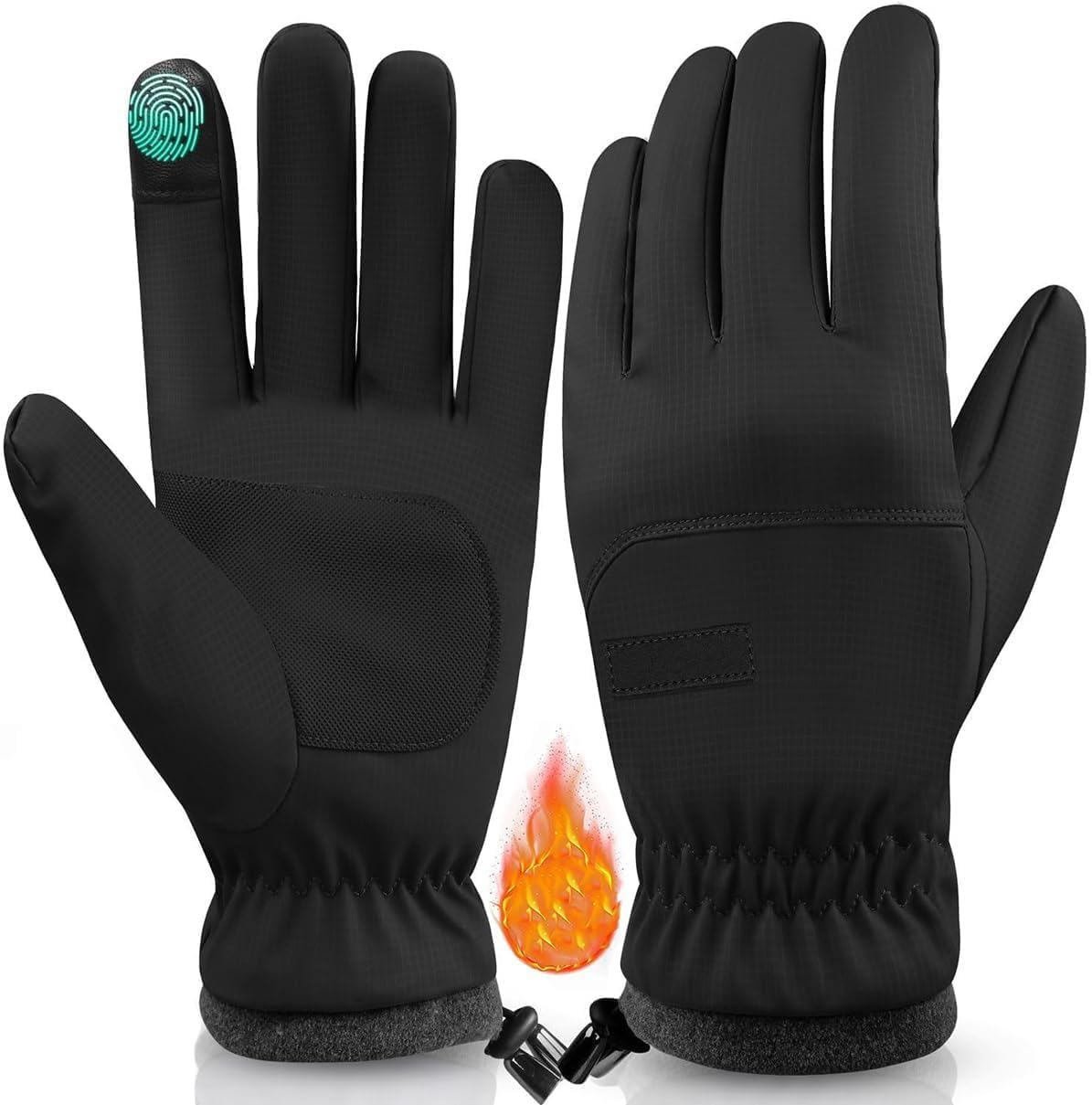 Winter Gloves Men Women, Touch Screen Gloves, Windproof Waterproof Warm Gloves, for Skiing Running Hiking Cycling Texting Gloves, Winter Gloves, One Size image number 1