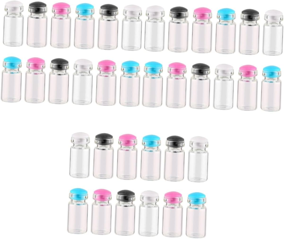 Amosfun 150Pcs Mini Wish Bottle Glass Wish Bottle Silicone Plug for DIY Message Wedding Decorations and Party Favors Random Color